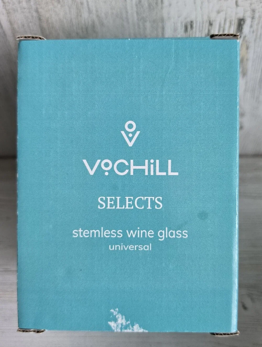 NEW VoChill Stemless Wine Chiller Quartz + Selects Universal Wine Glass NIB